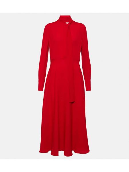 Hedvábné midi šaty Valentino Červené
