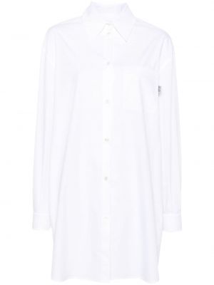 Βαμβακερή τζιν φόρεμα Moschino Jeans λευκό