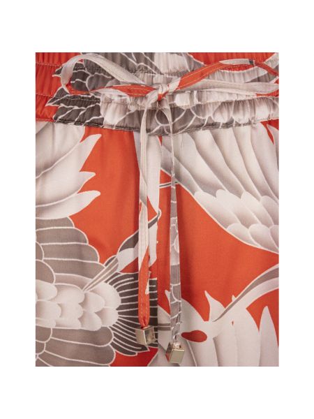 Pantalones de seda de flores con estampado Kiton naranja