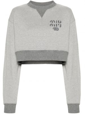Raštuotas džemperis Miu Miu pilka