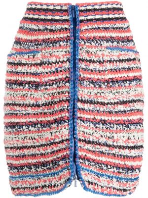 Pletené pruhované mini sukně na zip Chanel Pre-owned růžové