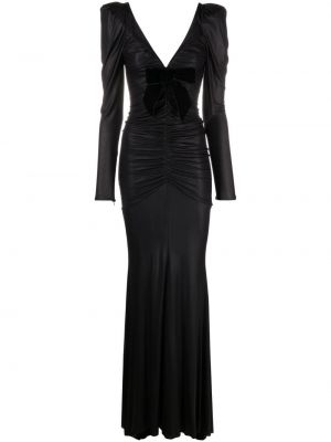 Вечерна рокля с панделка Alessandra Rich черно