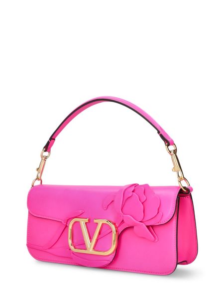 Bőr táska Valentino Garavani rózsaszín