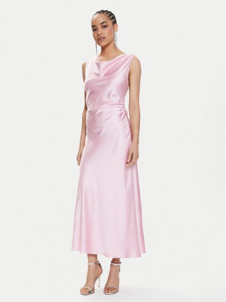 Růžové slim fit koktejlové šaty Imperial