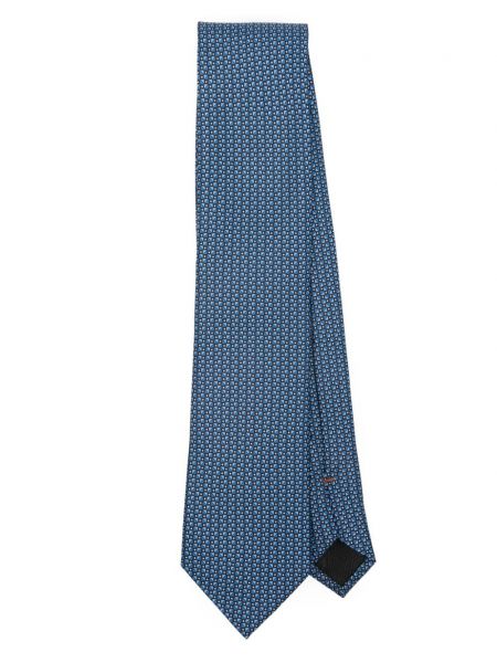 Jacquard seiden krawatte Zegna blau