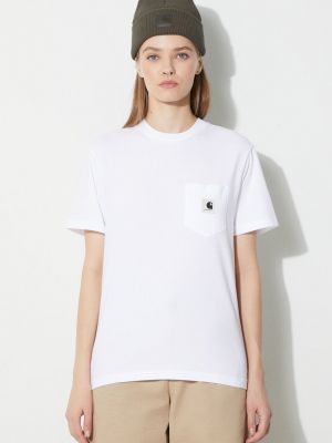 Koszulka bawełniana z kieszeniami Carhartt Wip biała