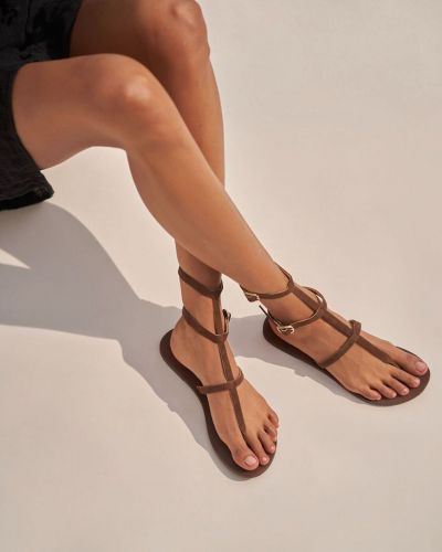 Semišové sandály Manebi hnědé