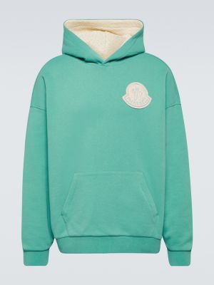 Pamučna hoodie s kapuljačom Moncler Genius zelena