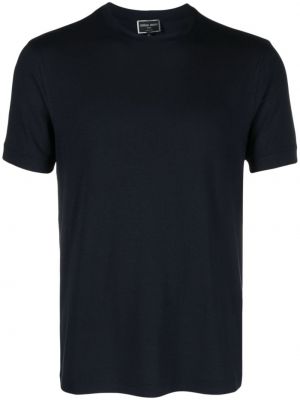 T-shirt en jersey col rond Giorgio Armani bleu