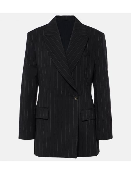 Blazer de lana de algodón Brunello Cucinelli negro