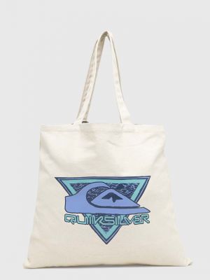 Бежевая хлопковая сумка шоппер Quiksilver
