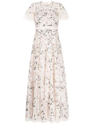 Mini haljina s cvjetnim printom Needle & Thread bež