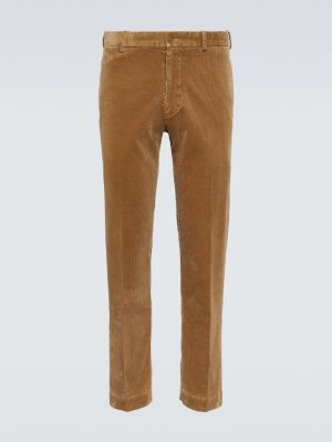 Manšestrové rovné kalhoty Polo Ralph Lauren hnědé