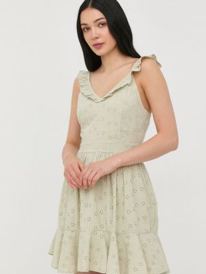 Sukienka mini bawełniana Guess zielona