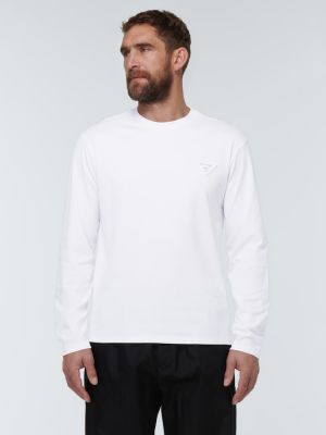 Jersey de algodón de tela jersey Prada blanco
