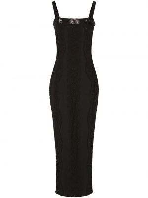Robe de soirée à imprimé en dentelle Dolce & Gabbana noir