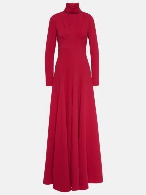 Плиссированное длинное платье из крепа Emilia Wickstead красное