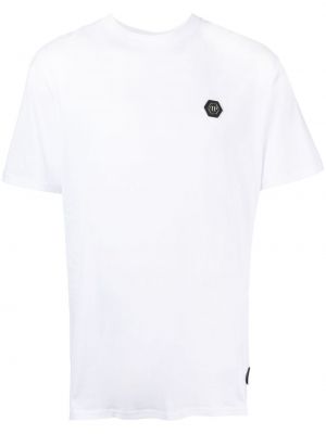 Bavlněné tričko s potiskem Philipp Plein bílé