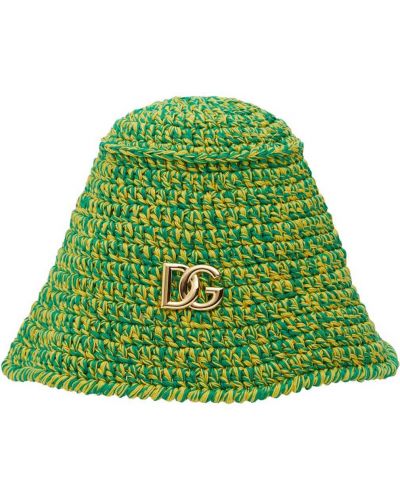 Памучна шапка Dolce & Gabbana зелено