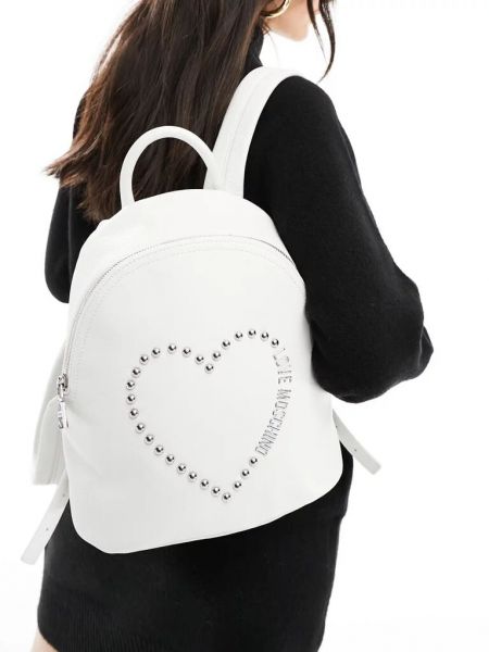 Рюкзак с сердечками Love Moschino белый