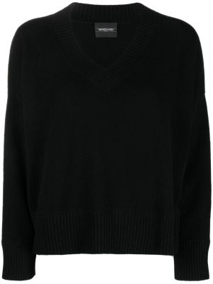 Кашмирен пуловер с v-образно деколте Simonetta Ravizza черно