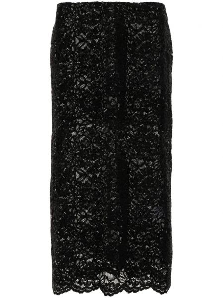 Nėriniuotas pieštuko formos sijonas Simone Rocha juoda