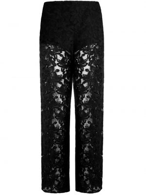 Relaxed прозрачни панталон с дантела Shanghai Tang черно