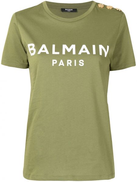 Camiseta de algodón con estampado Balmain