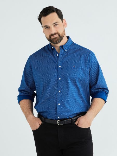 Camisa de algodón Tommy Hilfiger azul