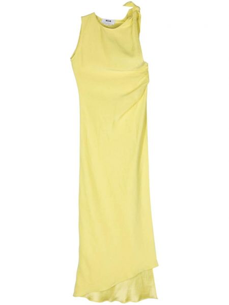 Lniana sukienka asymetryczna Msgm żółta