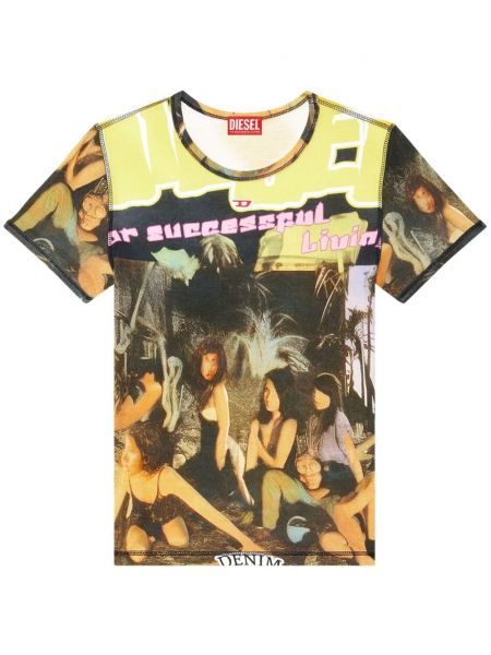 T-shirt mit print Diesel grün