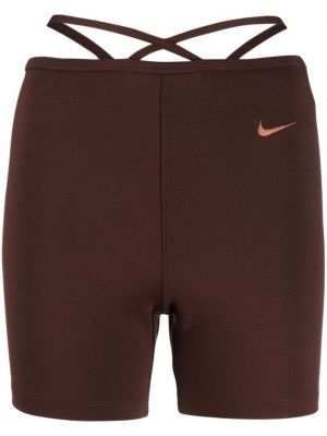 Asymetrické šortky Nike hnedá
