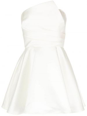 Drapované asymetrické mini šaty Amsale biela