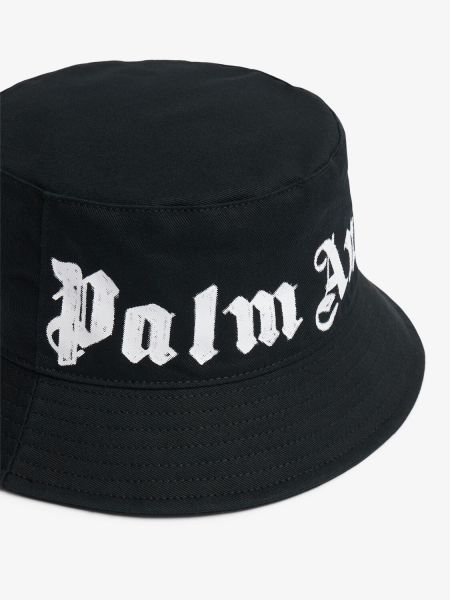 Pălărie de găleată din bumbac Palm Angels negru