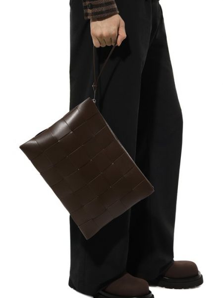 Кожаная сумка Bottega Veneta коричневая