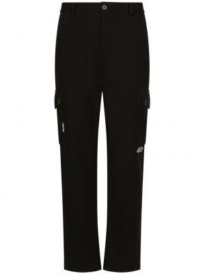 Rovné nohavice s potlačou Dolce & Gabbana čierna