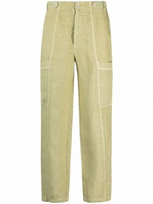 Pantalones cargo de lino 120% Lino verde