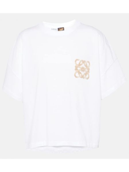 Kokvilnas t-krekls džersija Loewe balts