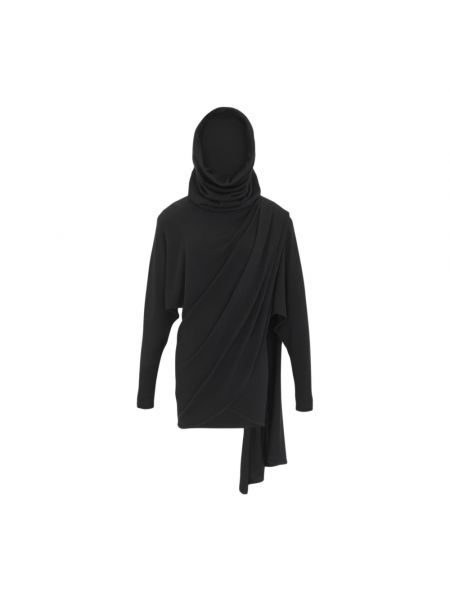 Mini vestido de lana con capucha Saint Laurent negro