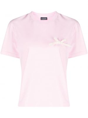Памучна тениска Jacquemus розово