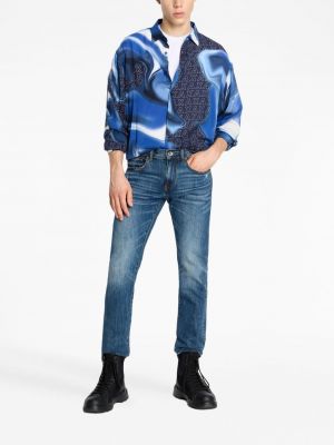 Bavlněné skinny džíny Armani Exchange modré
