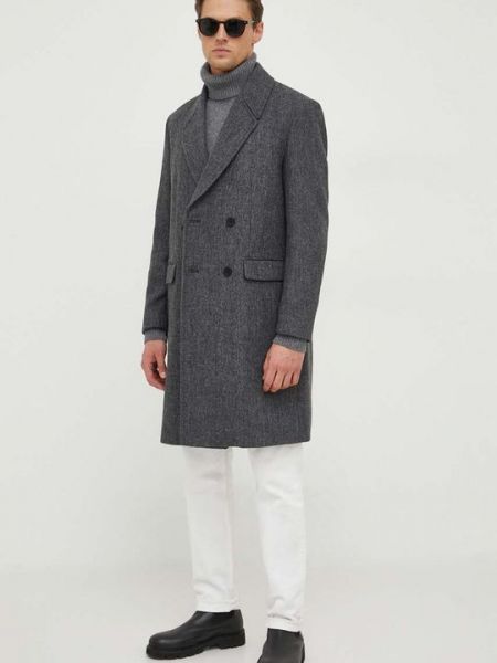 Полушерстяное пальто Sisley серый