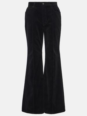 Bavlněné sametové rovné kalhoty Polo Ralph Lauren černé
