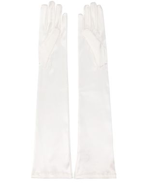 Mănuși din satin Vivienne Westwood alb