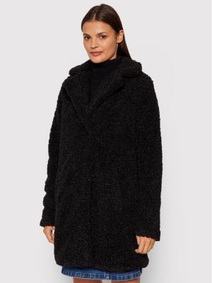 Πουπουλένιο παλτό με γούνα Noisy May μαύρο