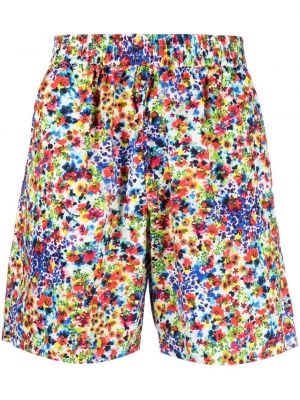 Pantaloni scurți cu model floral cu imagine Dsquared2 alb