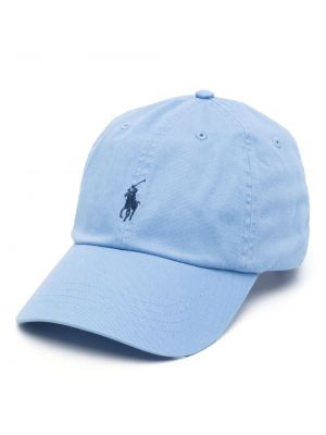 Haftowana czapka z daszkiem bawełniana Polo Ralph Lauren niebieska