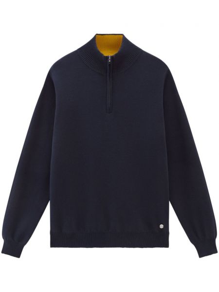 Пуловер с цип Woolrich синьо