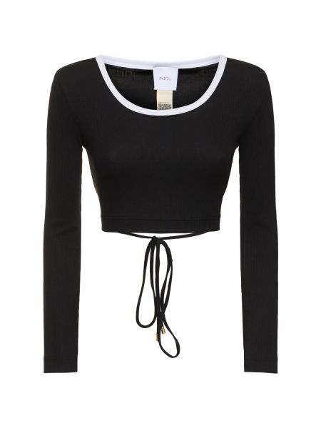Crop top in jersey Patou nero
