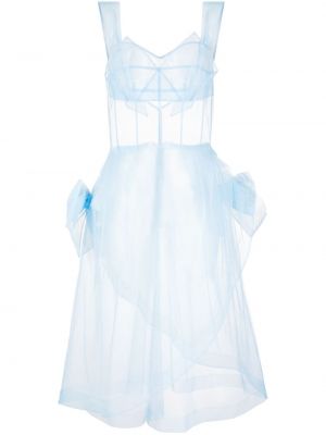 Прозрачна коктейлна рокля с панделка Maison Margiela